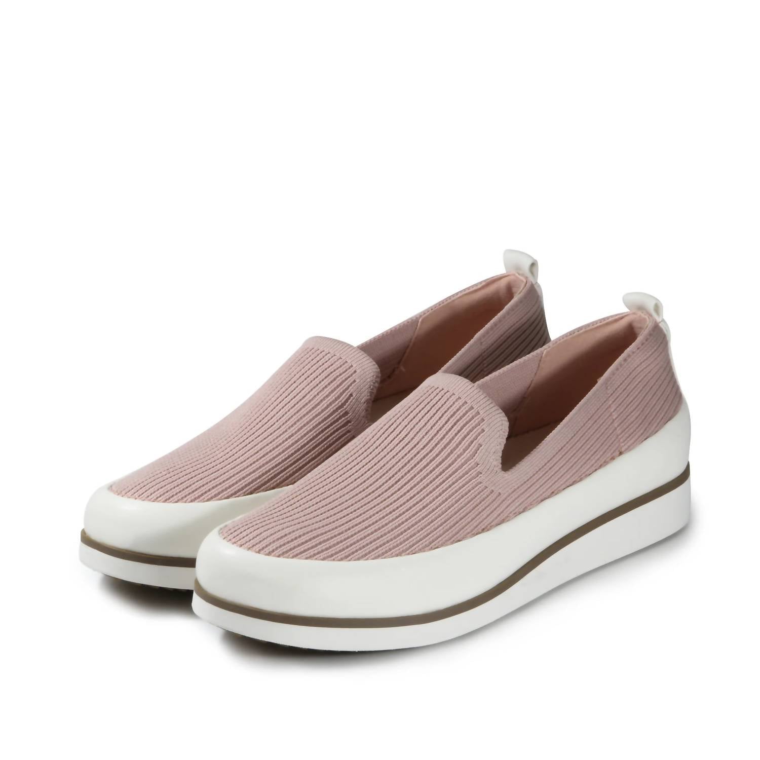 Bussola - Women's Kajsa Koln Knit Slip - on Shoes - leather - pink - shoes