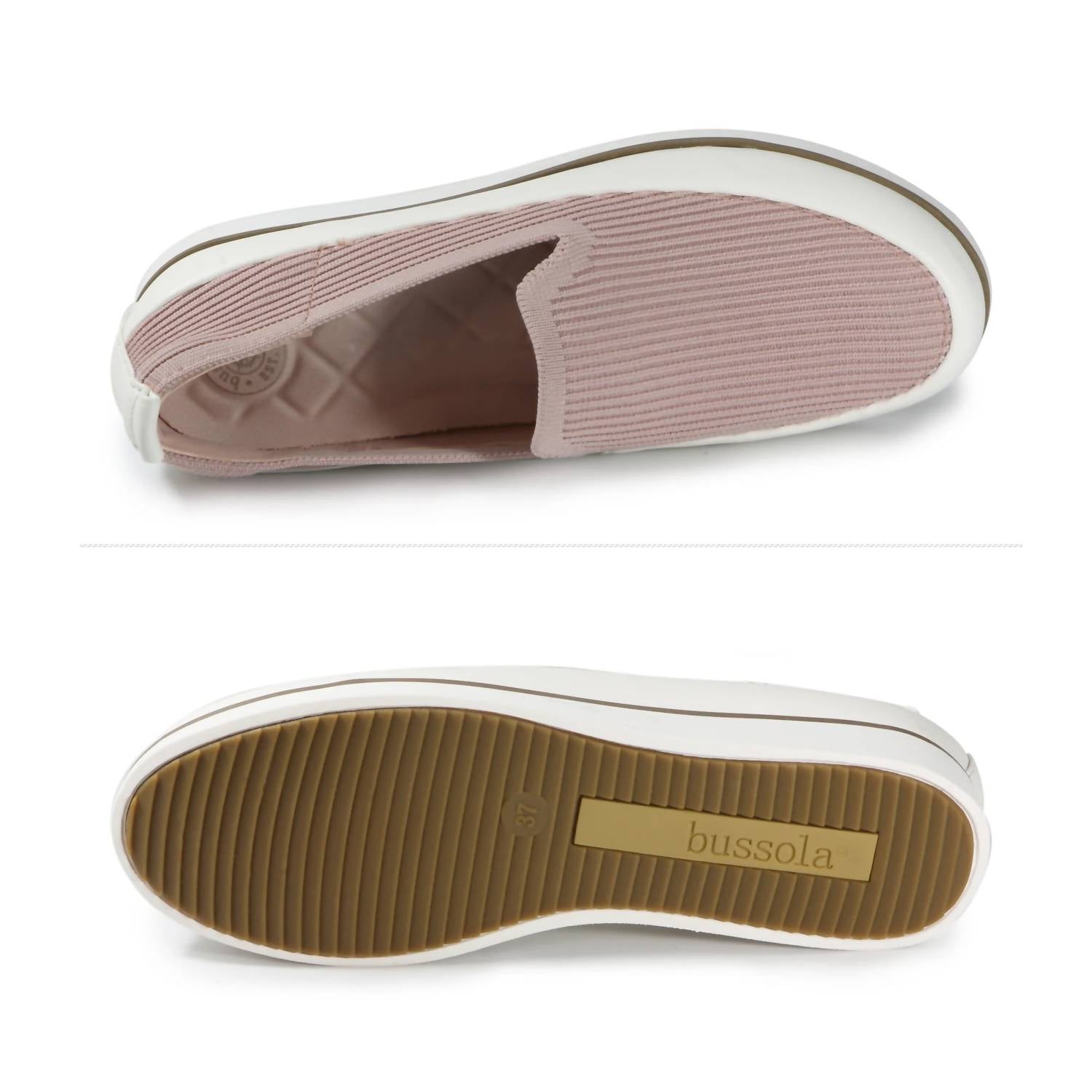 Bussola - Women's Kajsa Koln Knit Slip - on Shoes - leather - pink - shoes