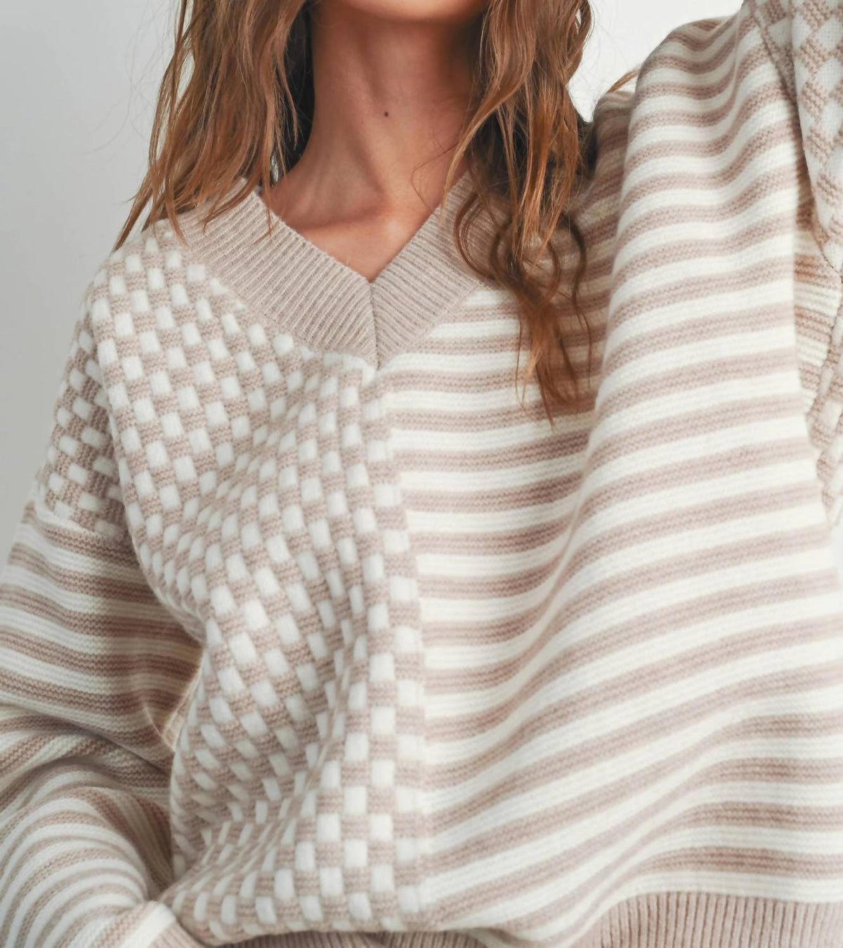 Buttermelon - Cara Checker Print Sweater