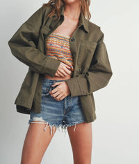 Buttermelon - Fall Adjustable Waist Cotton Jacket