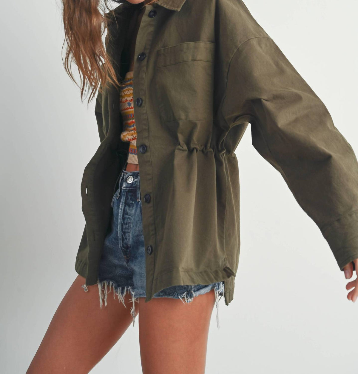 Buttermelon - Fall Adjustable Waist Cotton Jacket