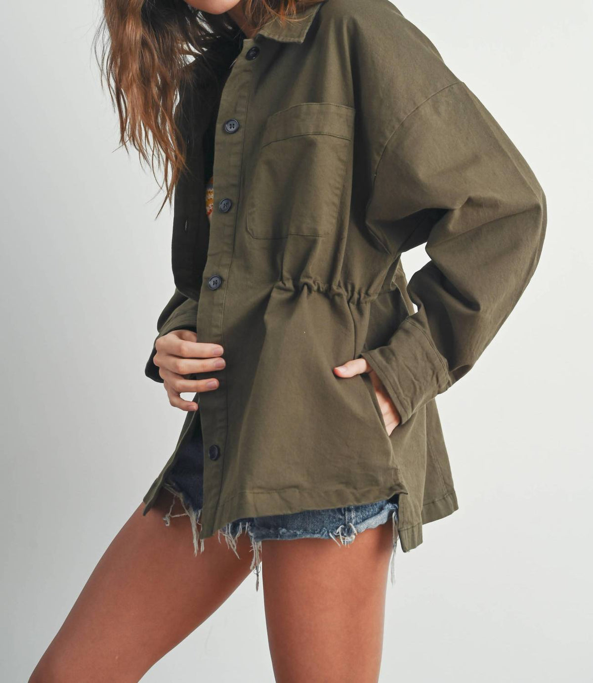 Buttermelon - Fall Adjustable Waist Cotton Jacket