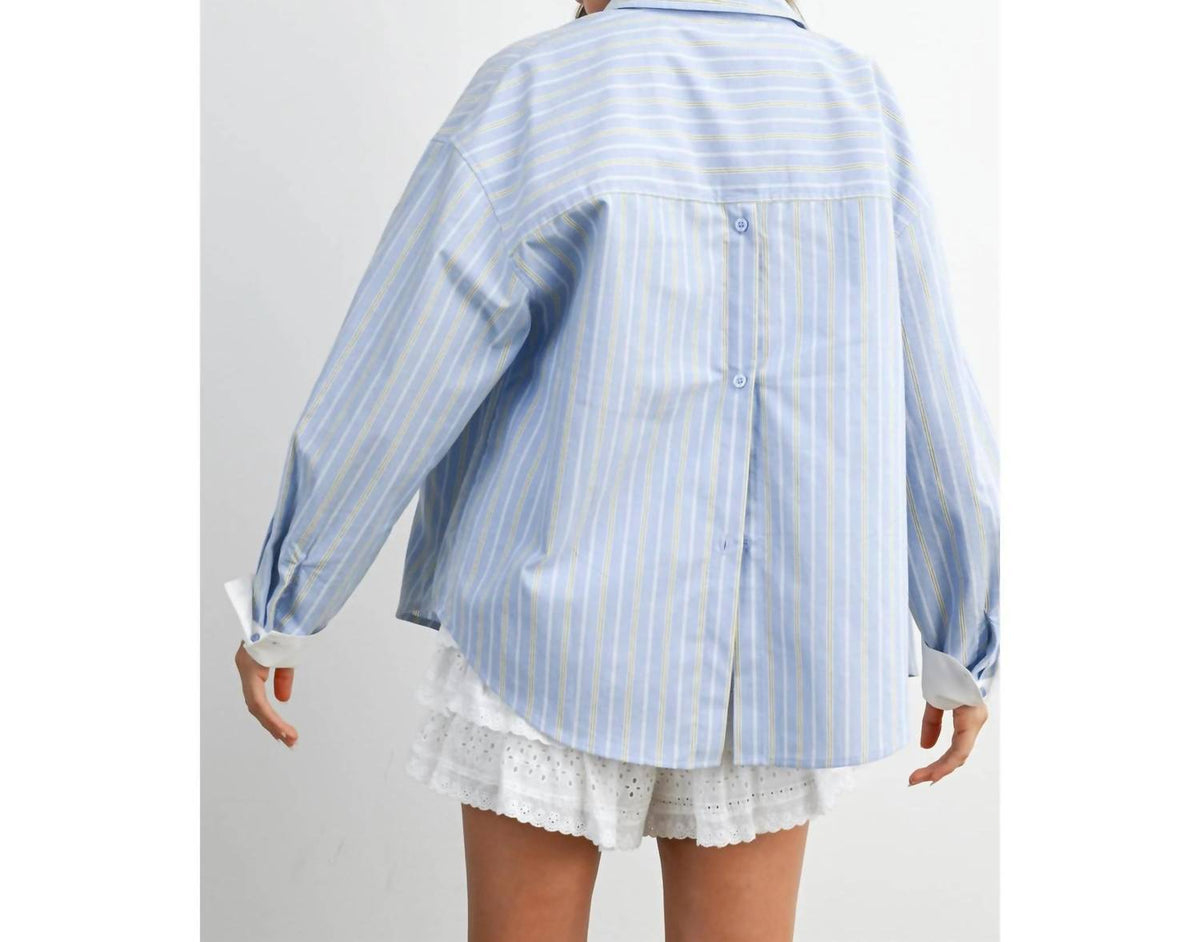 Buttermelon - Striped Long-sleeve Button-up Shirt