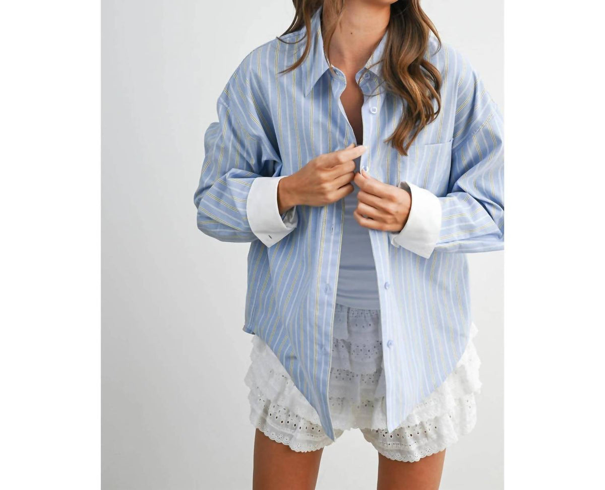 Buttermelon - Striped Long-sleeve Button-up Shirt