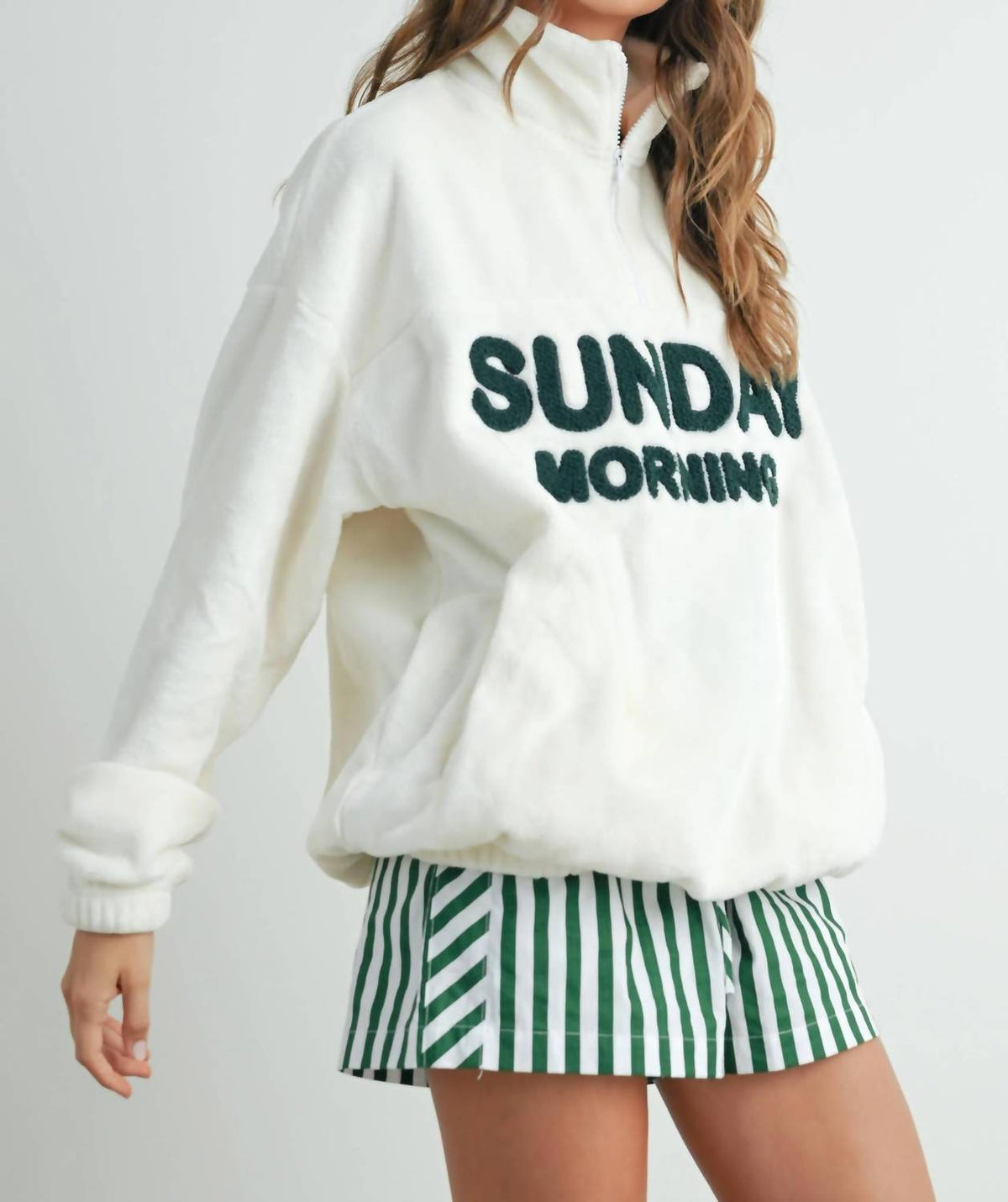 Buttermelon - Sunday Morning Half-zip Pullover Sweatshirt