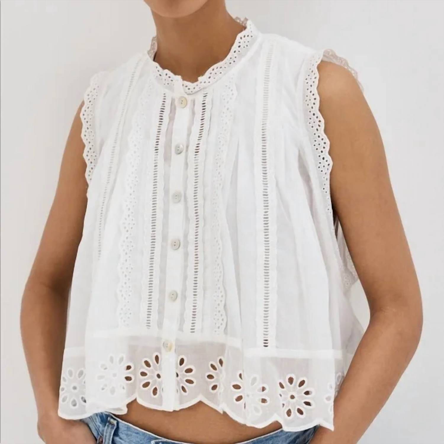 By Together - Ava Eyelet Button Down - button - down - shirts - clothing - cotton