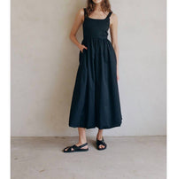 By Together - Bubble Hem Maxi Dress - black - clothing - cotton