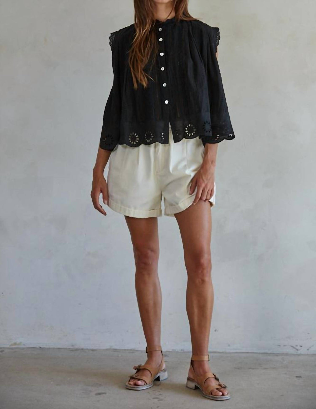 By Together - Eyelet Button-down Top