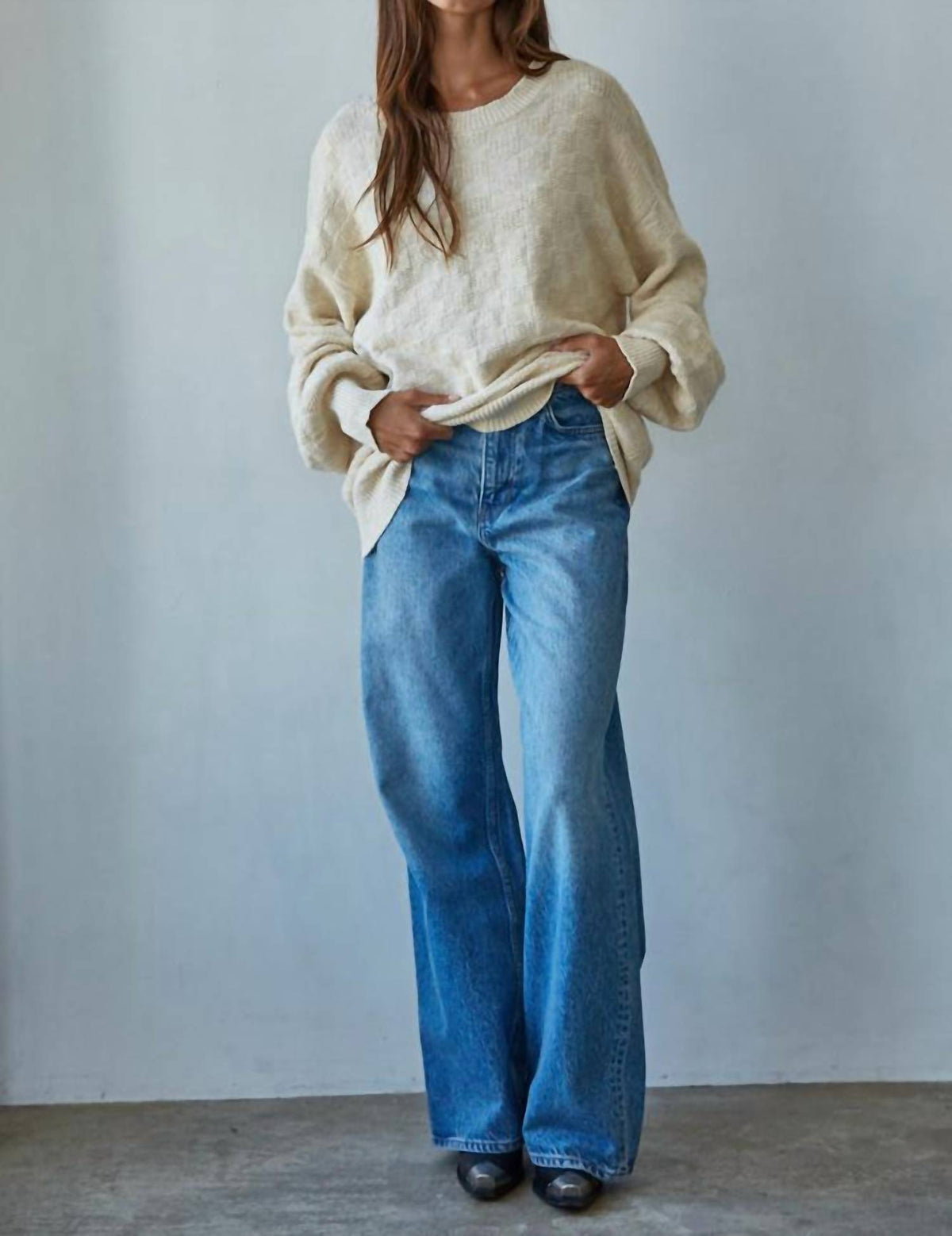 By Together - Iona Checkered Knit Pullover