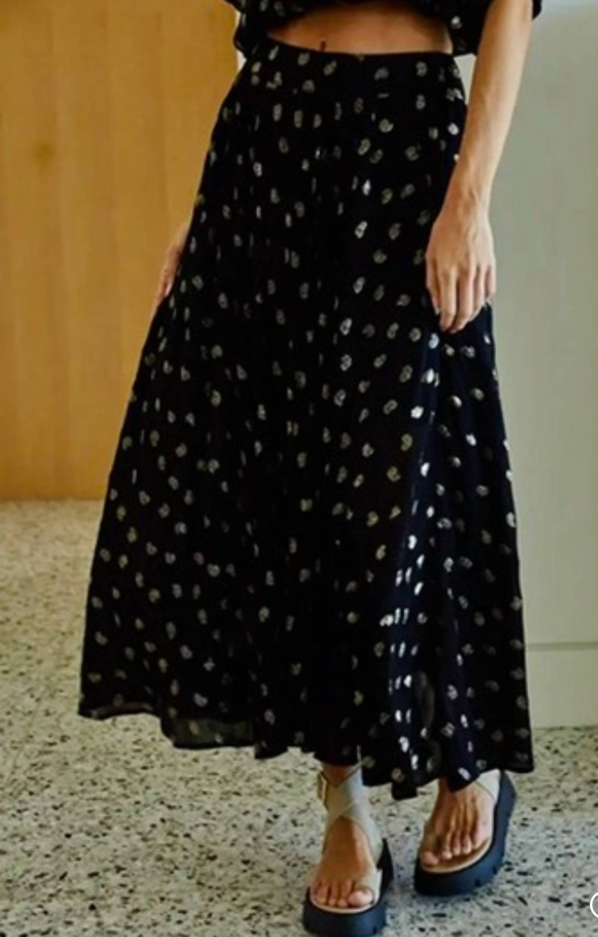 By Together - Silk Long Skirt with Lining and Side Pockets