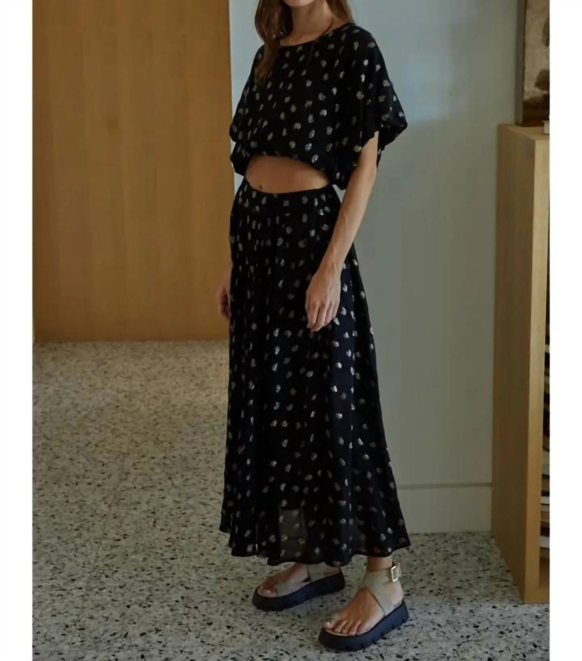 By Together - Silk Long Skirt with Lining and Side Pockets