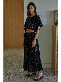By Together - Silk Long Skirt with Lining and Side Pockets