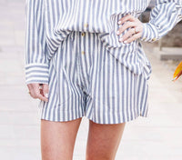 By Together - Striped Wide Leg Shorts