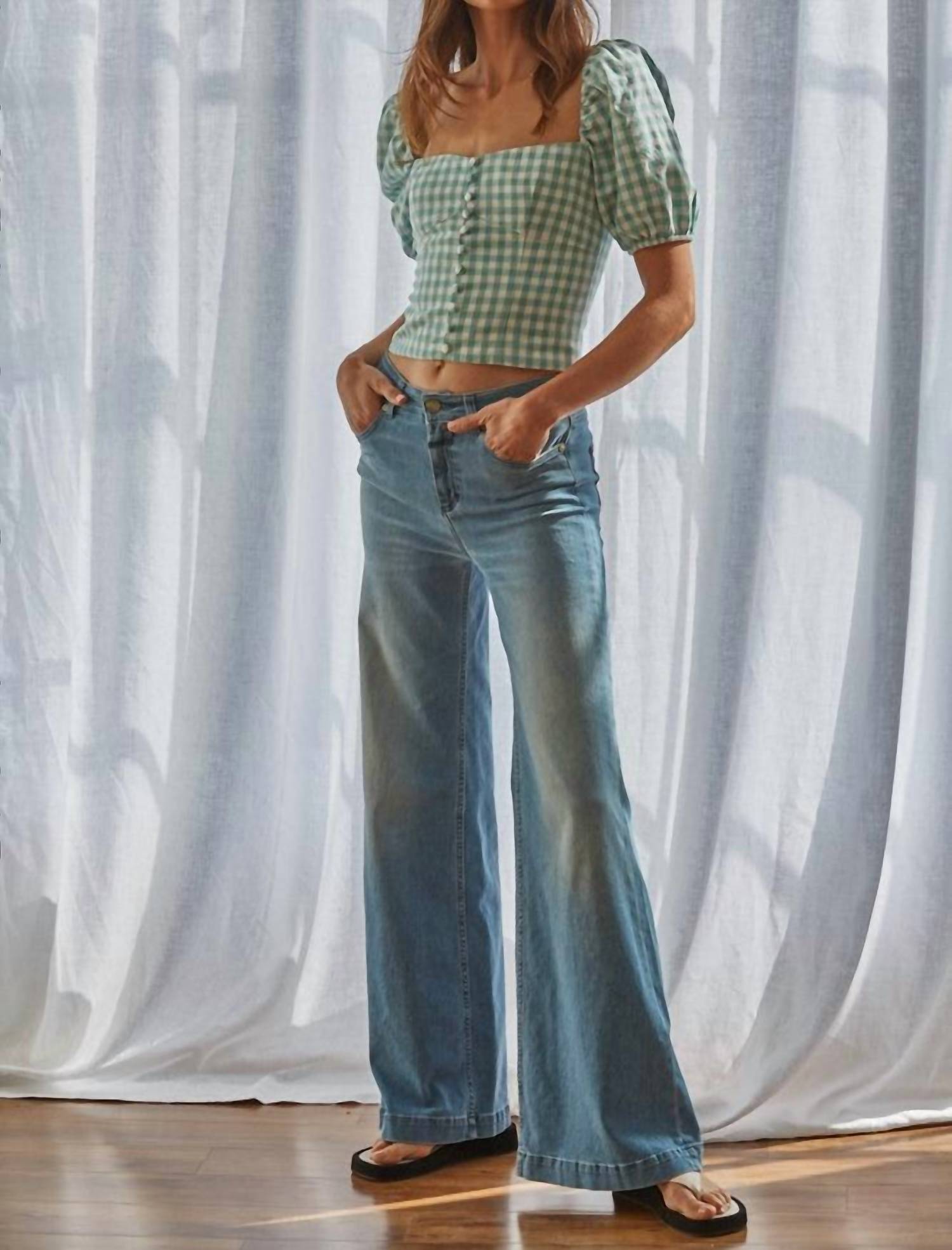 By Together - Vera Sweetheart Top - clothing - cotton - blend - green