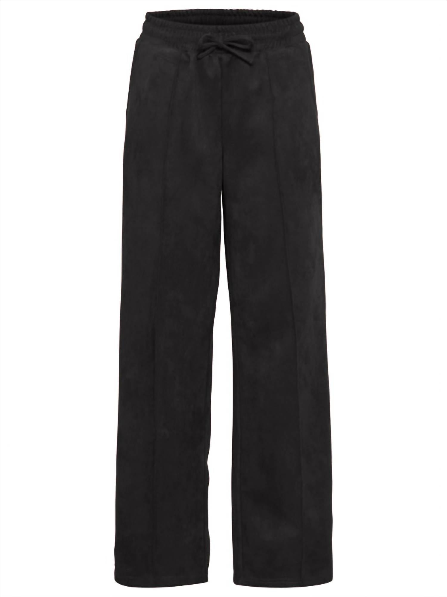 B.Young - Tomira Faux Suede wideleg pant - black - clothing - pants