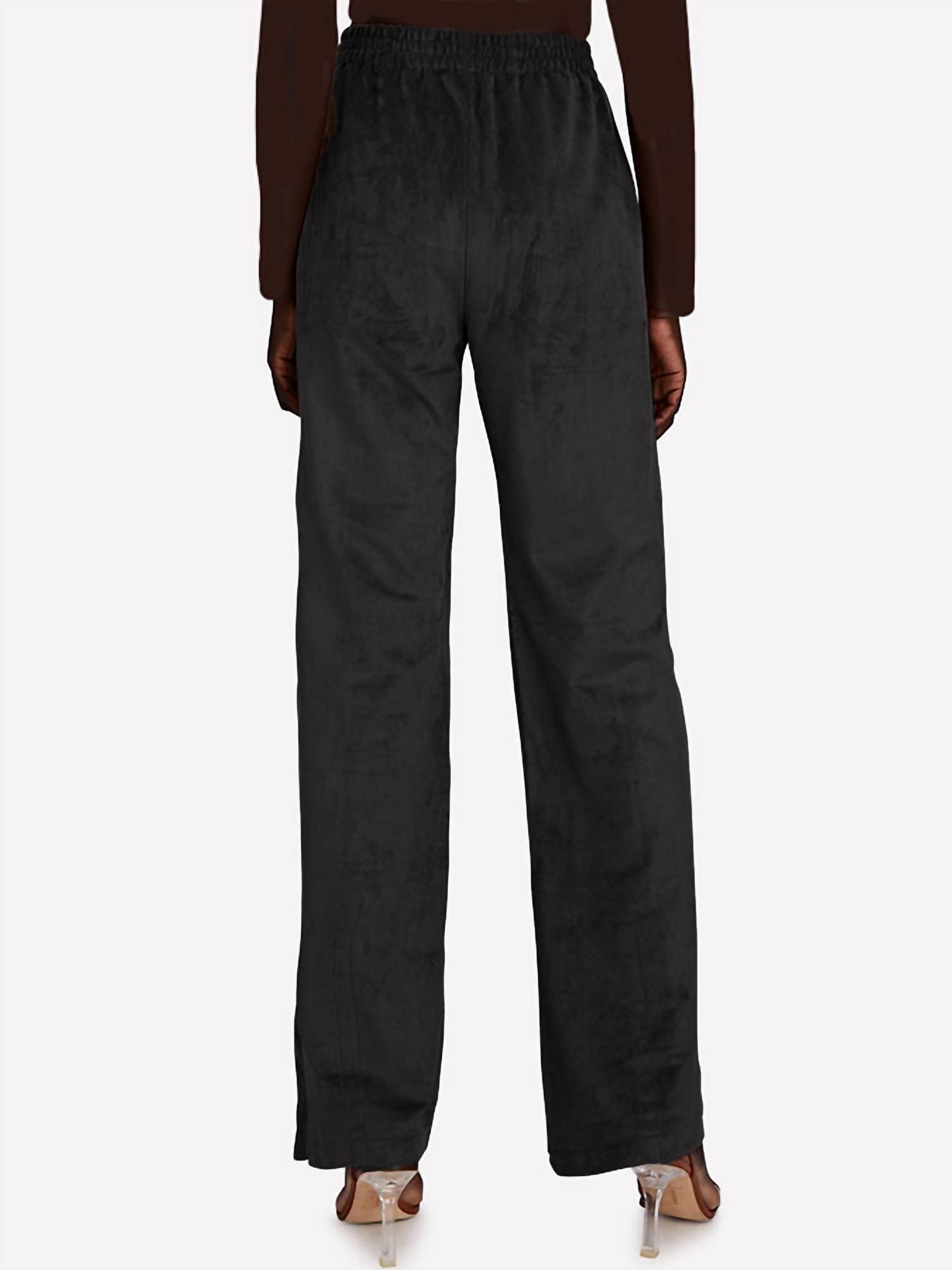 B.Young - Tomira Faux Suede wideleg pant - black - clothing - pants
