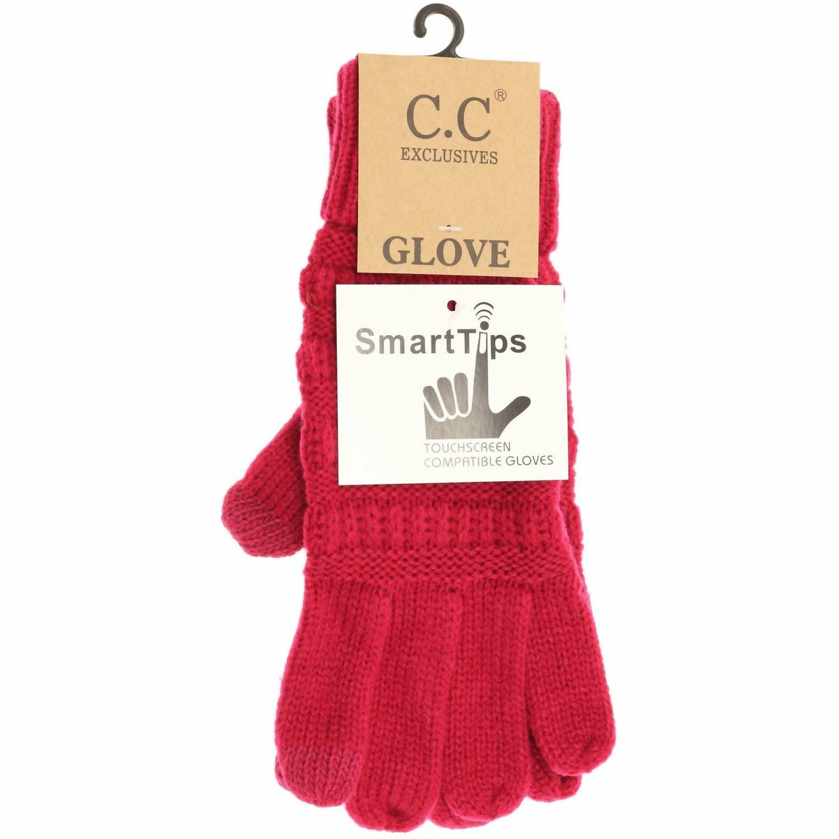 C.C Beanie - Women's Solid Cable Knit Gloves