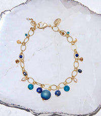 Anne Vaughan - Women's Lapis And Pearl Station Bracelet