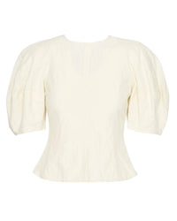 Apiece Apart - Lino Crewneck Puff Sleeve Top