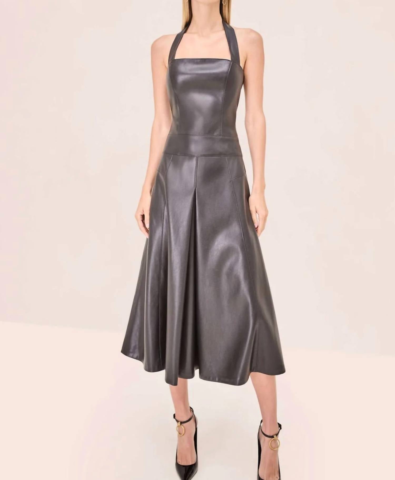 ALEXIS Imena Halter-neck Midi Dress in black - women's dress