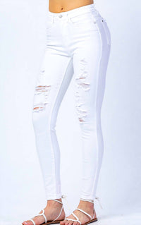 Judy Blue - Chrissy Destroyed Mid-rise Skinny Jeans