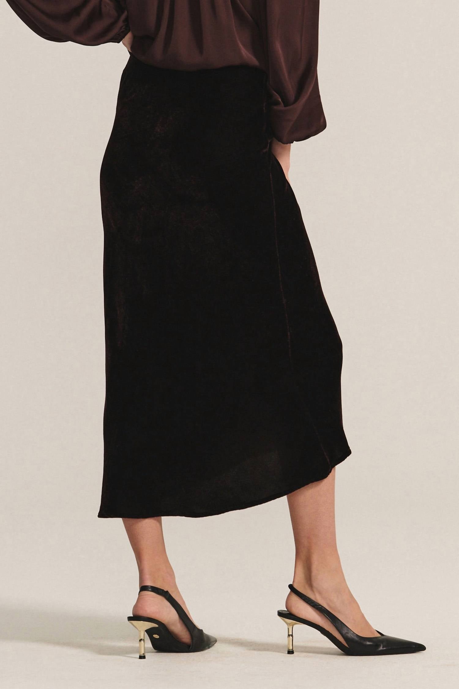 Velvet By Graham & Spencer - Felicity Satin Bias Skirt