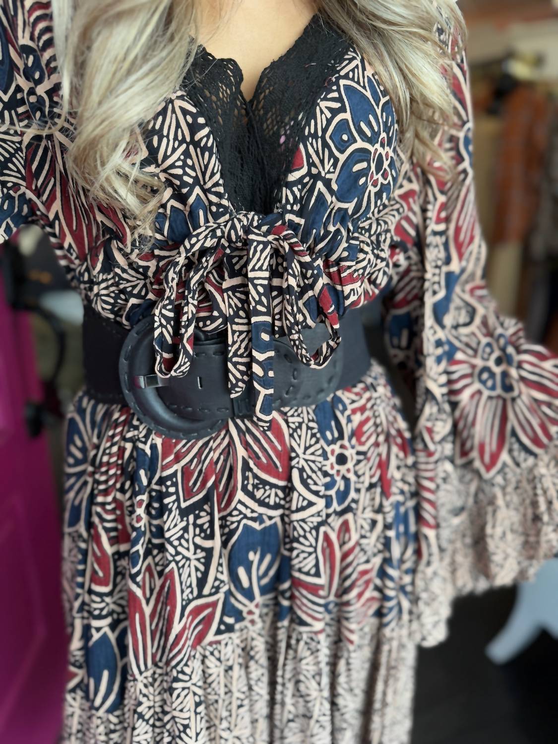 Angie - V Neck Short Ruffled Mini Dress