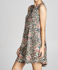 Cotton Bleu - Lace Up Sleeveless Dress