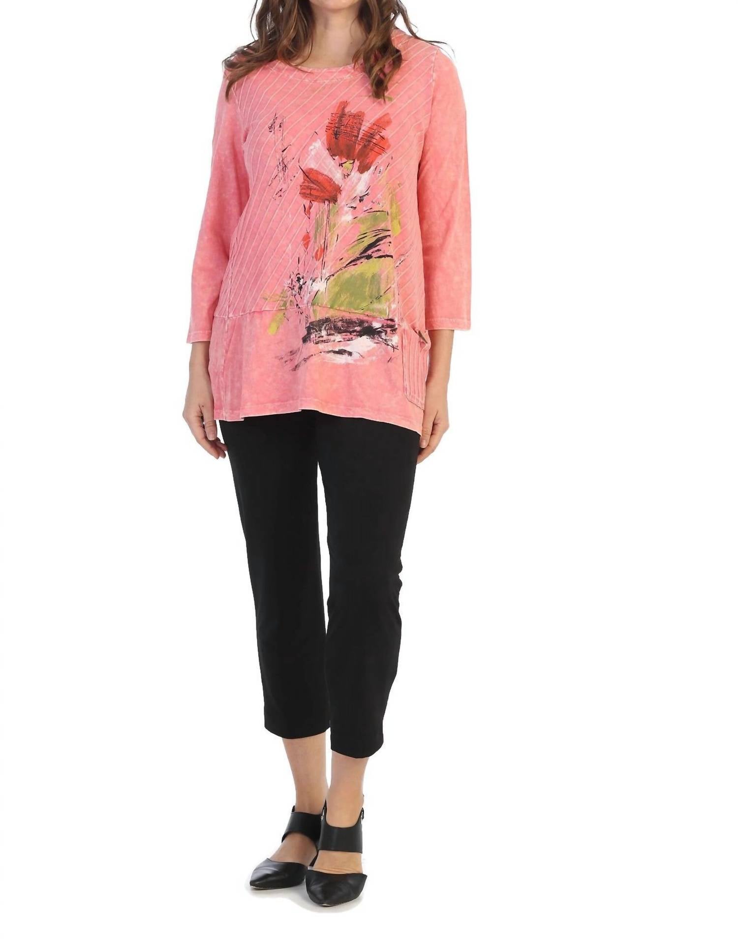 Jess & Jane - Celine Mineral Washed Contrast Cotton Tunic