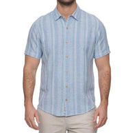 Flags & Anthem Oliver Oceanside Linen Shirt in light blue - men's shirt