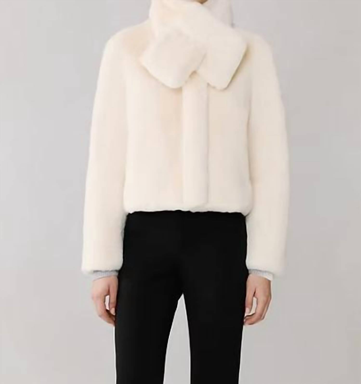 SOIA&KYO Kendell Faux Fur Jacket in powder - women's jacket