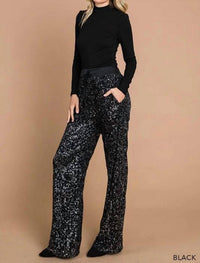 Cotton Bleu - Sequence Wide Leg Full Lined Long Pants