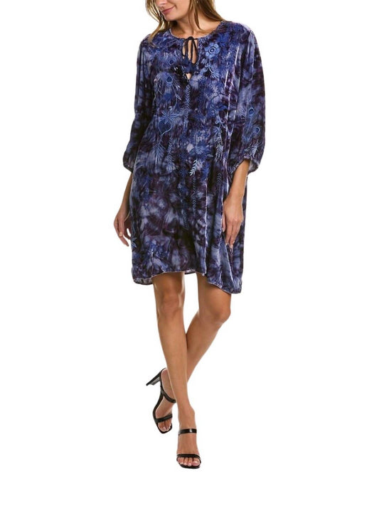 Johnny Was - azure velvet relaxed dress