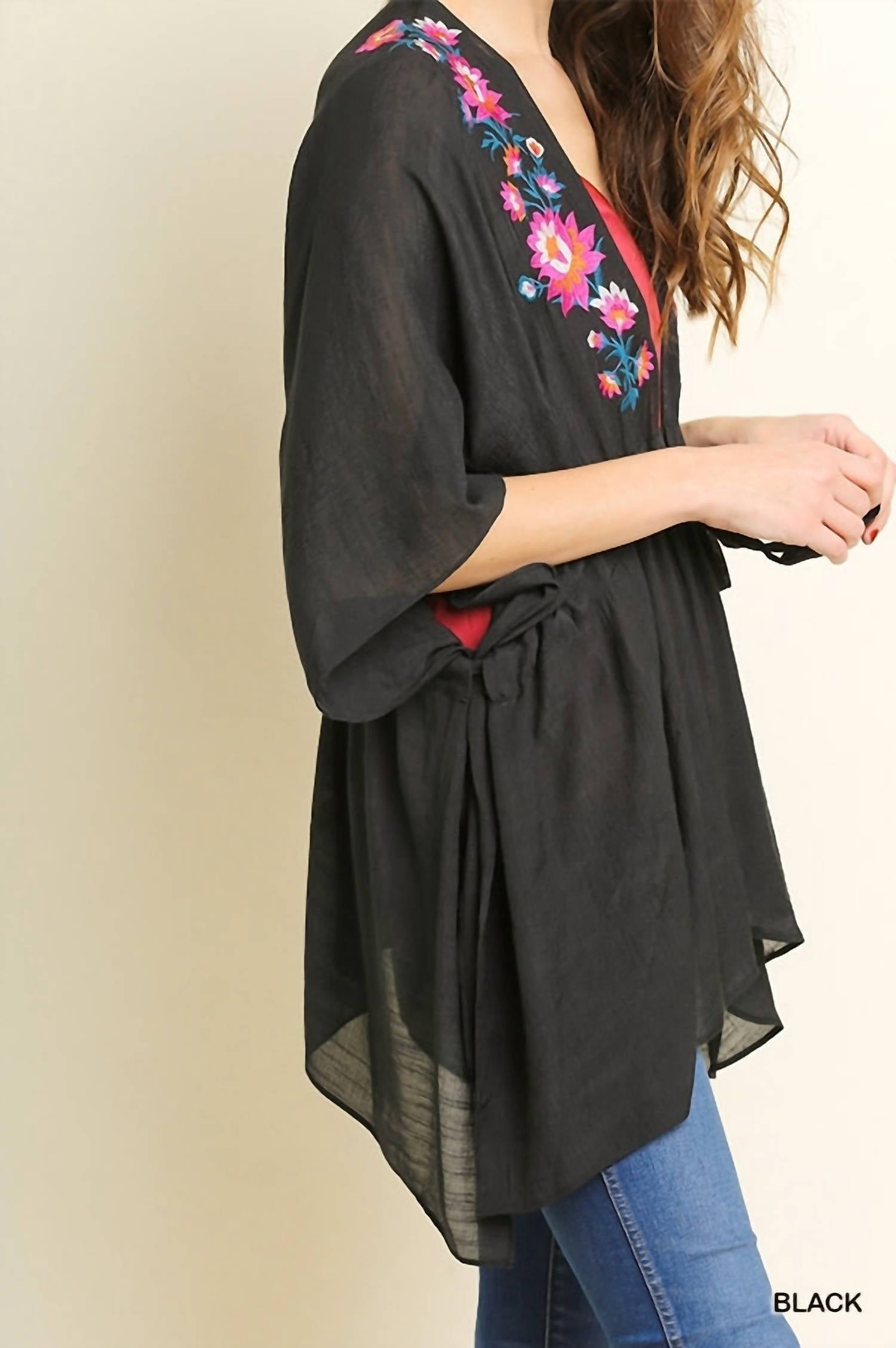 Umgee - Floral Embroided Kimono