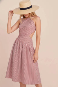 Illa Illa - Asymmetrical Striped Midi Dress