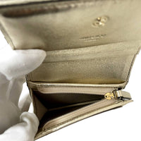 Jimmy Choo - Women's Farone Metallic Leather Card Case Wallet
