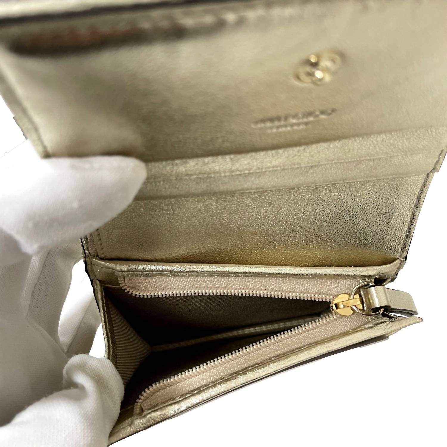Jimmy Choo - Women's Farone Metallic Leather Card Case Wallet