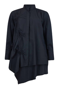 Noen - Asymmetric Gathered Cotton Shirt