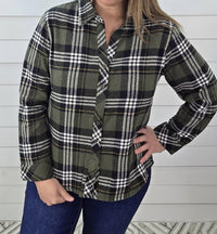 Keren Hart - High Low Button Down Plaid Flannel Shirt