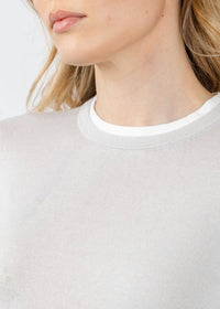 Brodie Cashmere - Double Contrast Trim Crew Sweater