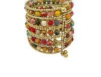 World Finds - Women's Kantha Beaded Grid Cuff