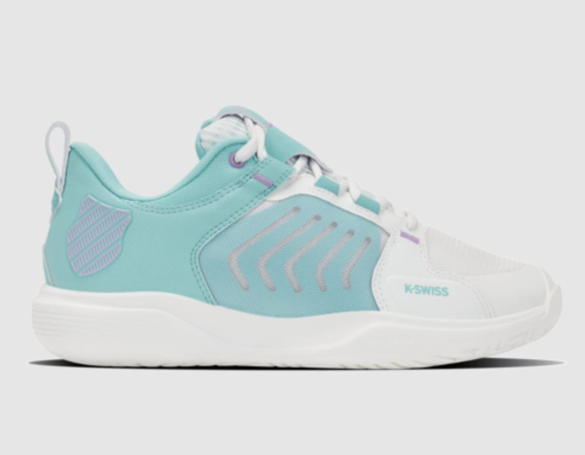 K-Swiss Women's Ultrashot 3 Tennis Shoe in brilliant white angel blue - women's shoe