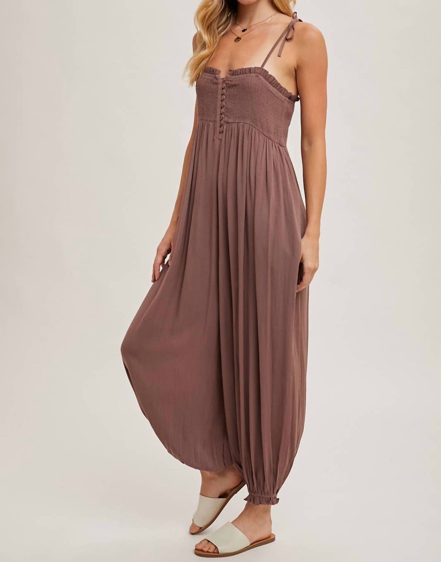 Bluivy - Shoulder Tie Jumpsuit