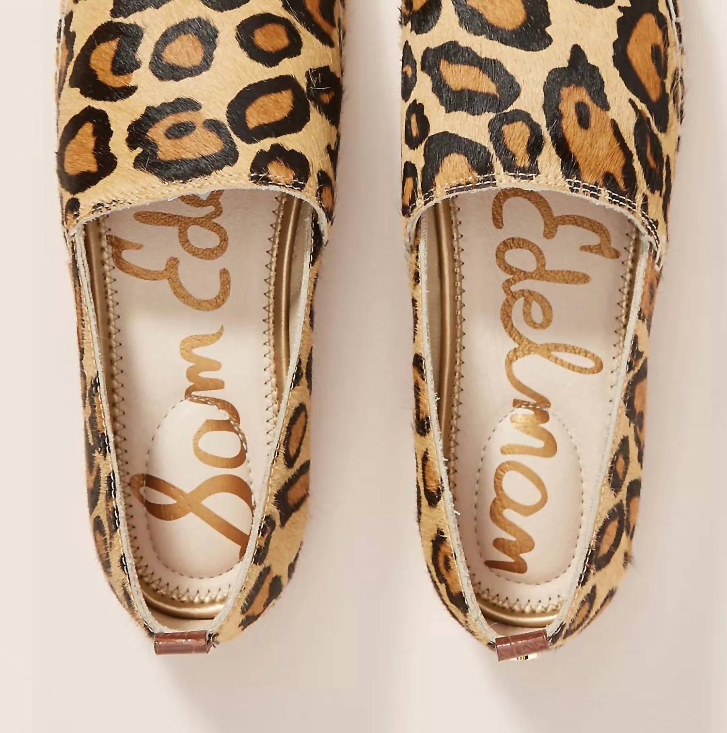 Sam Edelman Women's Leopard Espadrille Slip On Sandal in tan - women's shoe - detail view