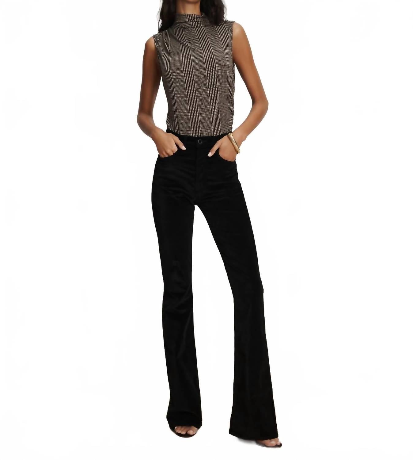 Veronica Beard Mylie Sleeveless Top in dark acorn multi 1 - women's tank top