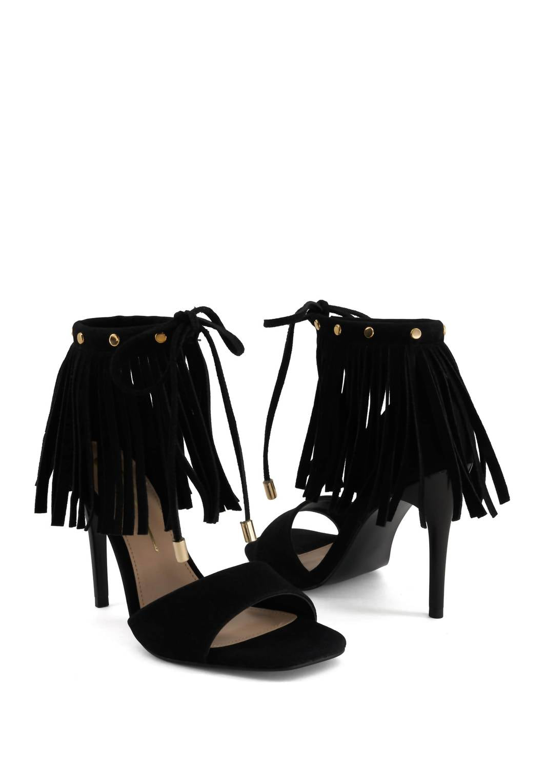 Andrea Women's Fringe And Tassel Sandal in black suede - women's sandal - view 4