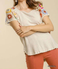 Umgee - Crochet Sleeve Top