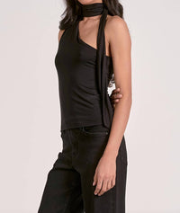 Elan - Nicolas One Shoulder Sleeveless Wrap Top