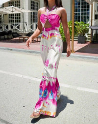 Pretty Garbage Palm Springs Jumpsuit in pink multi - women's pants