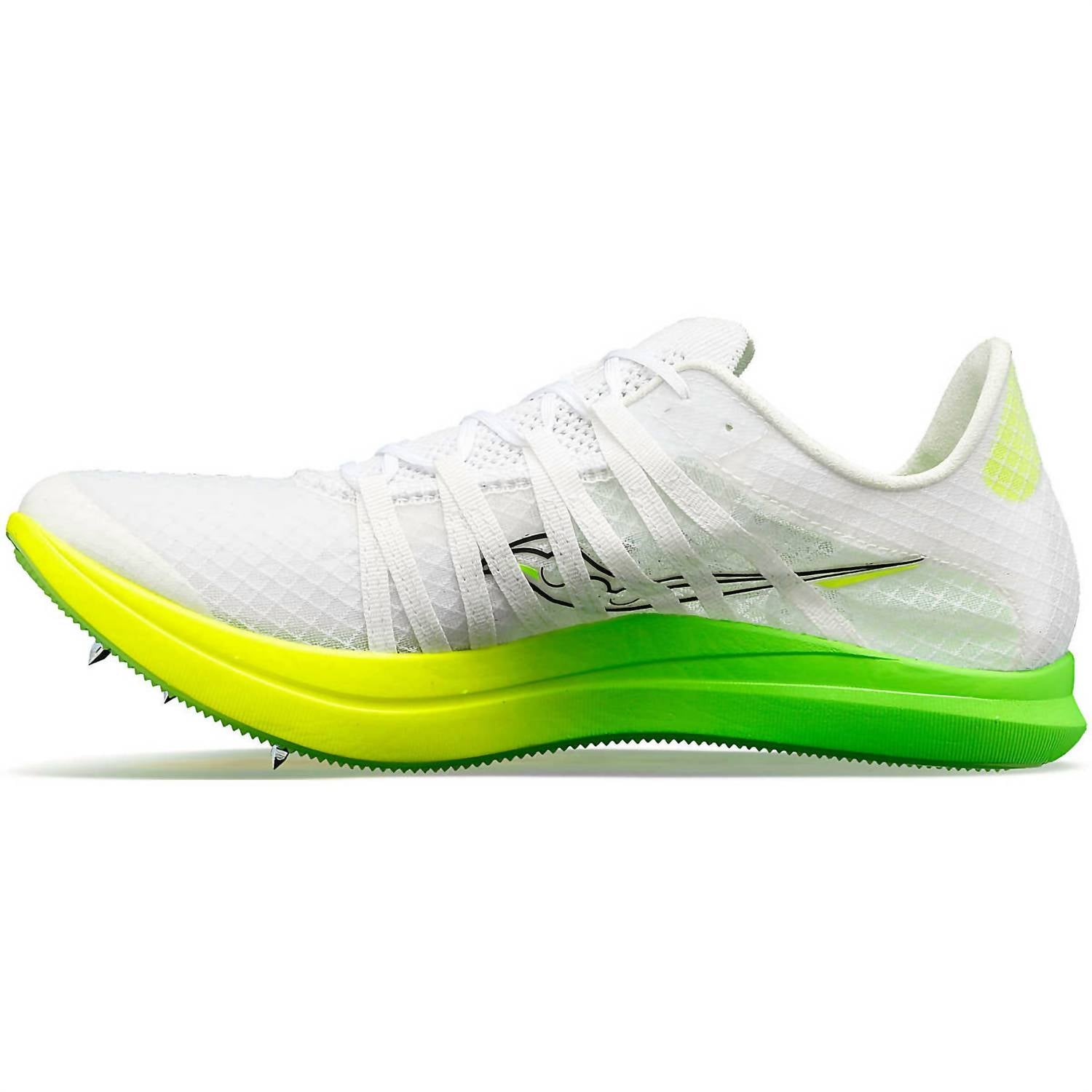 SAUCONY Men's Terminal Vt Spike Shoes in white slime - men's shoe - alternate view